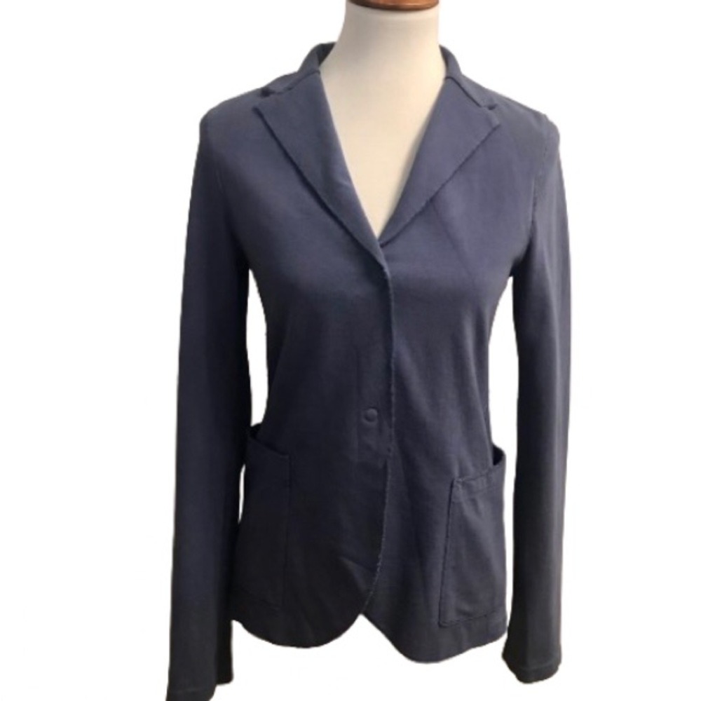 Harris Wharf London Cotton Blend Notched Collar Snap Front Patch Pocket Jacket 6